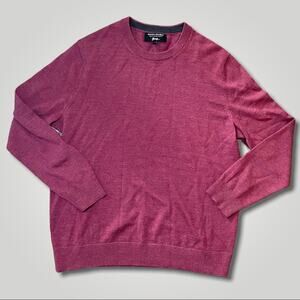 Banana Republic Wool Crew Neck Sweater Large Maroon Classic Preppy